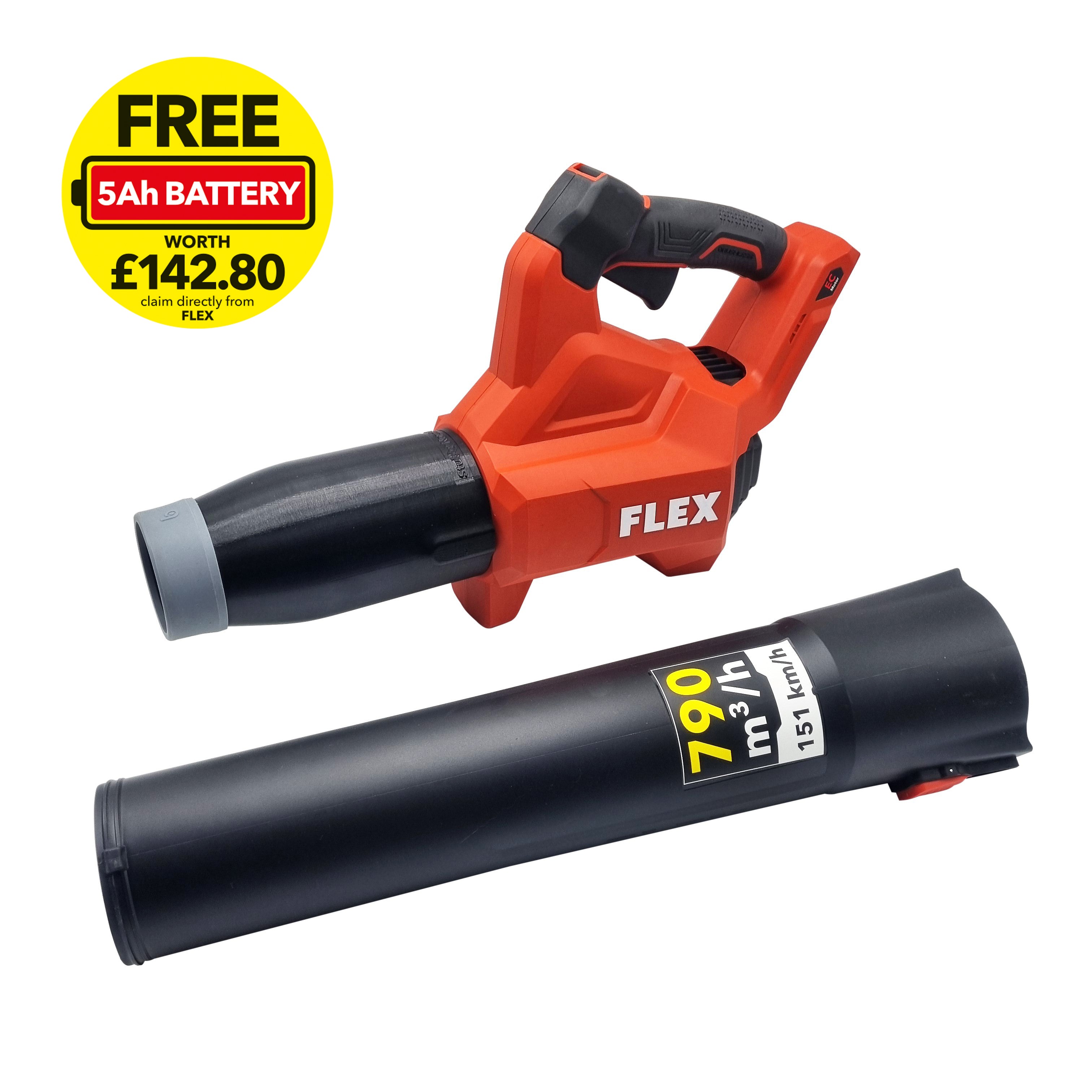 Flex Cordless Blower GBL 790 18-EC Inc Stubby Nozzle & Blower Band