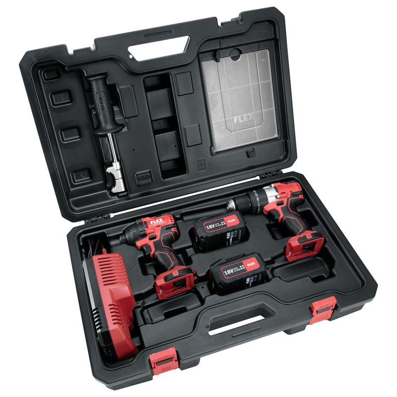 Flex 18V Brushless Twin Pack Kit – PD 2G Combi Drill & ID 1/4" Impact Driver