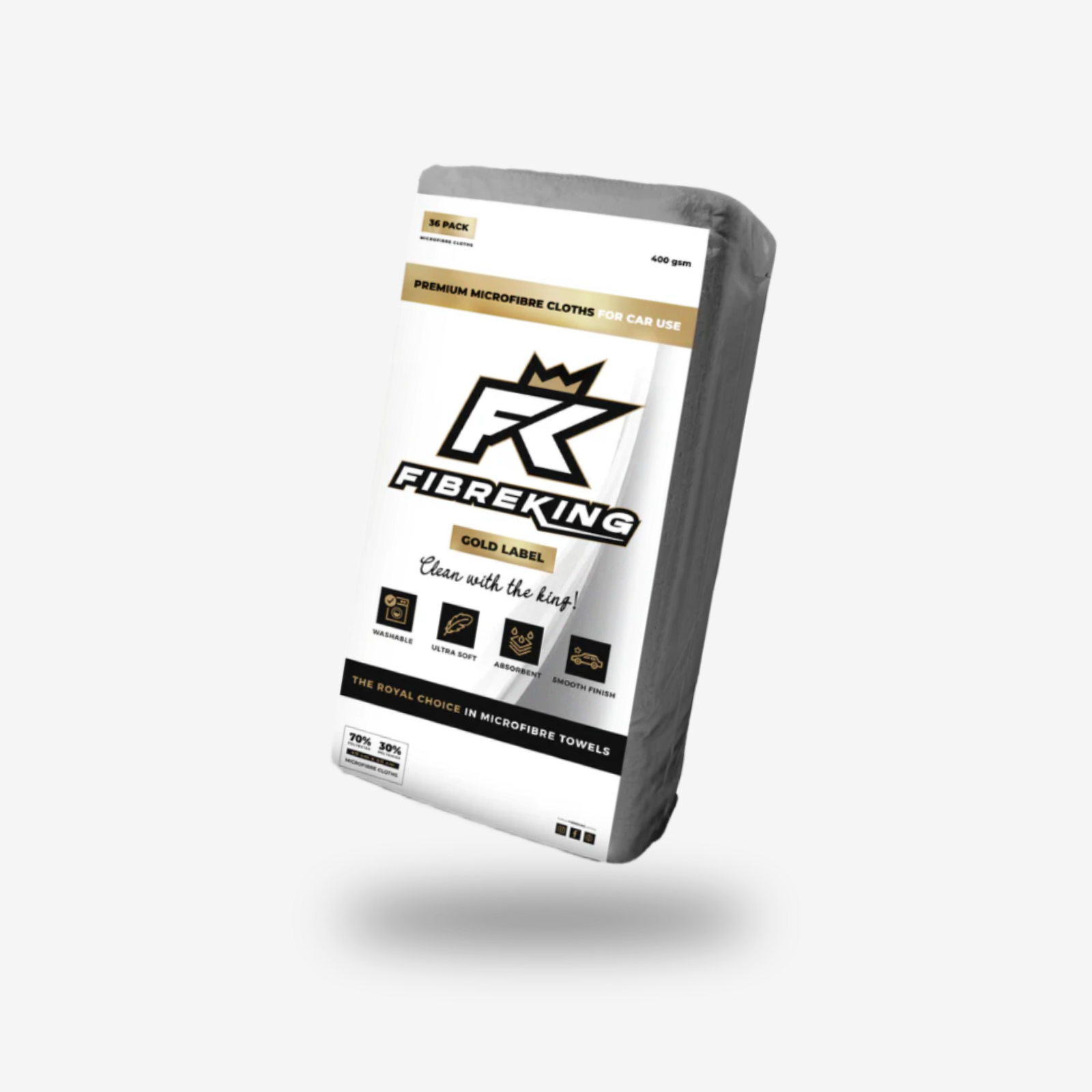 FibreKing Gold Label 400GSM Microfibre Cloths - 36 pack (Various Colours)