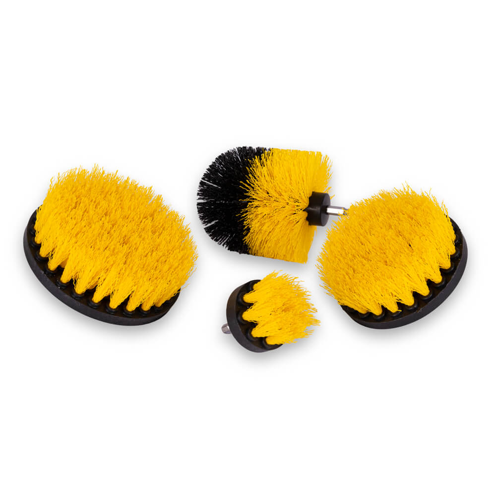 4PC Carpet Brush with Drill Attachment Medium (Yellow)