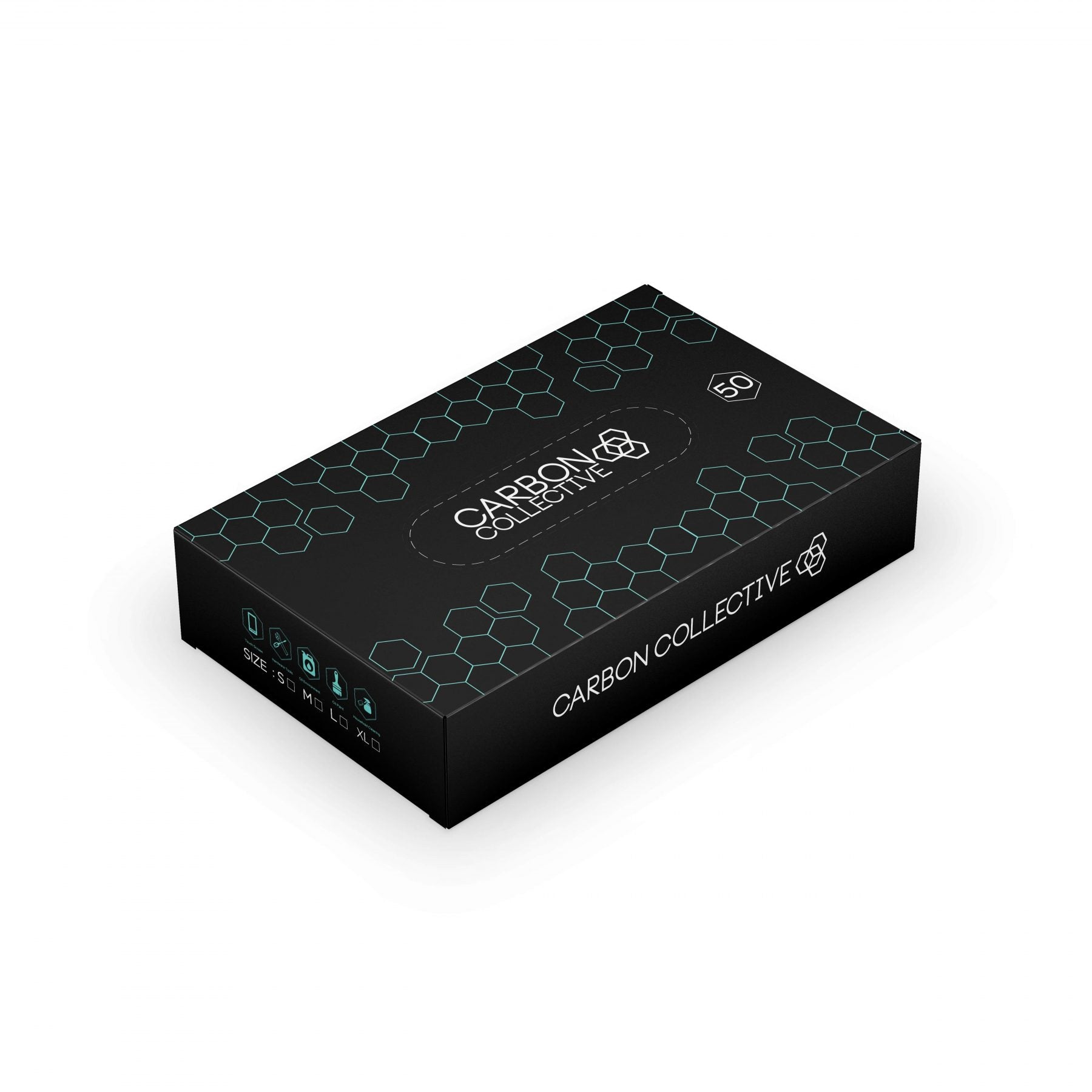 Carbon Collective Black Textured Nitrile Gloves