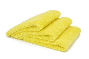 MCC Plush 350gsm Korean Microfibre Edgeless Car Detailing Cloth (Yellow) - 16'x16'