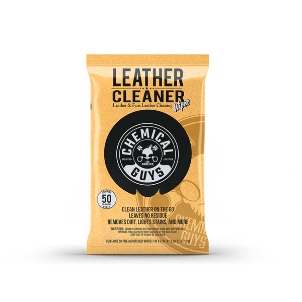 Chemical Guys Leather Cleaner Wipes For Leather, Vinyl & Faux Leather (50 Wipes)