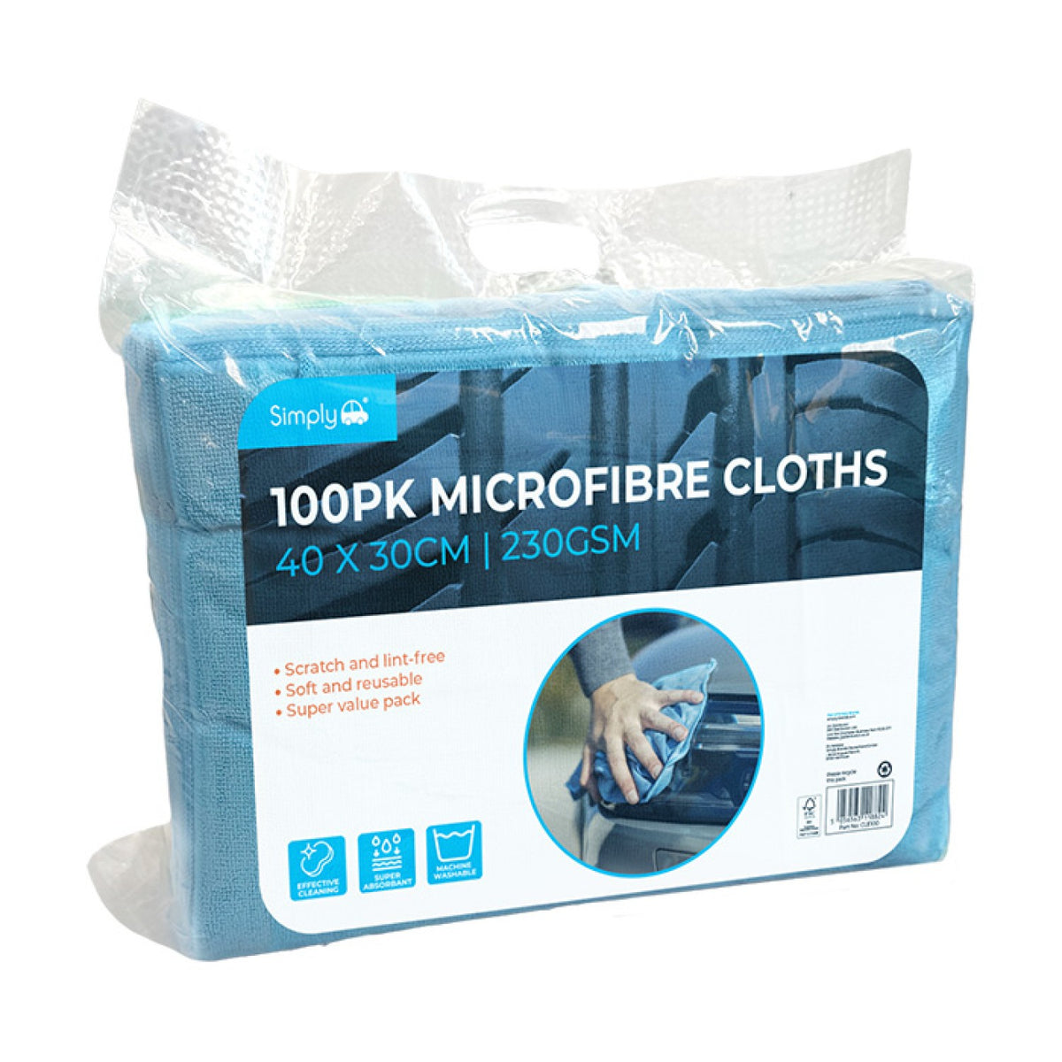 MCC Multipurpose Microfibre Cloths 100pc
