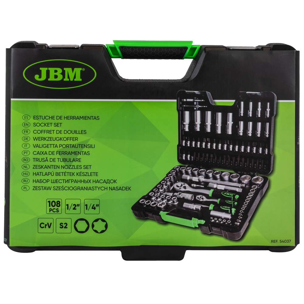 JBM 108 Pieces Hex Socket Set - Zinc Finish