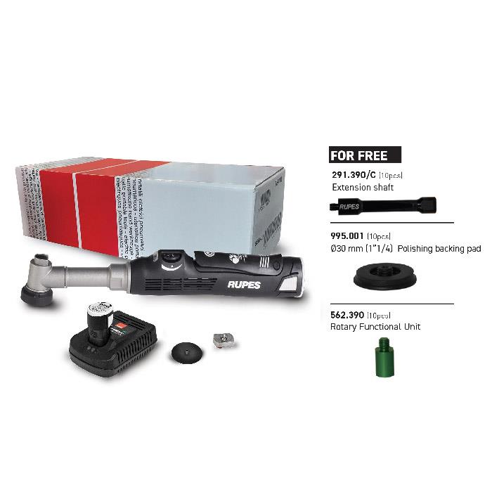 Rupes Bigfoot iBrid Nano Polisher (Long Neck) - STB Kit with Additional Accessories