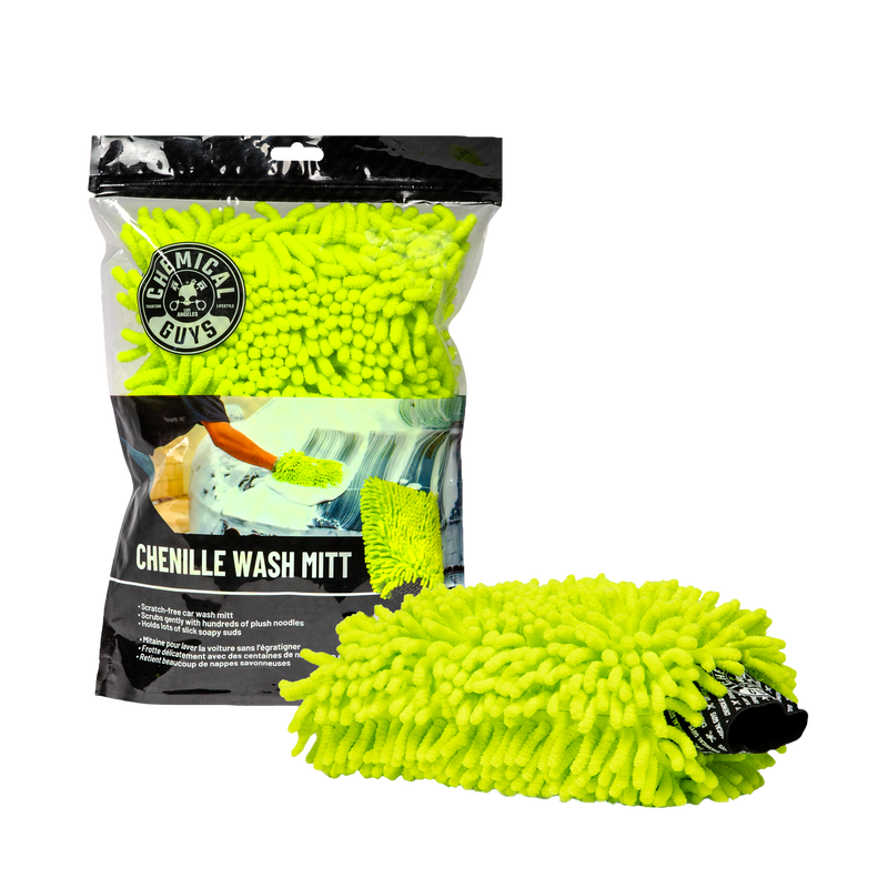 Chemical Guys Chenille Microfiber Premium Scratch Free Wash Mitt - Lime Green