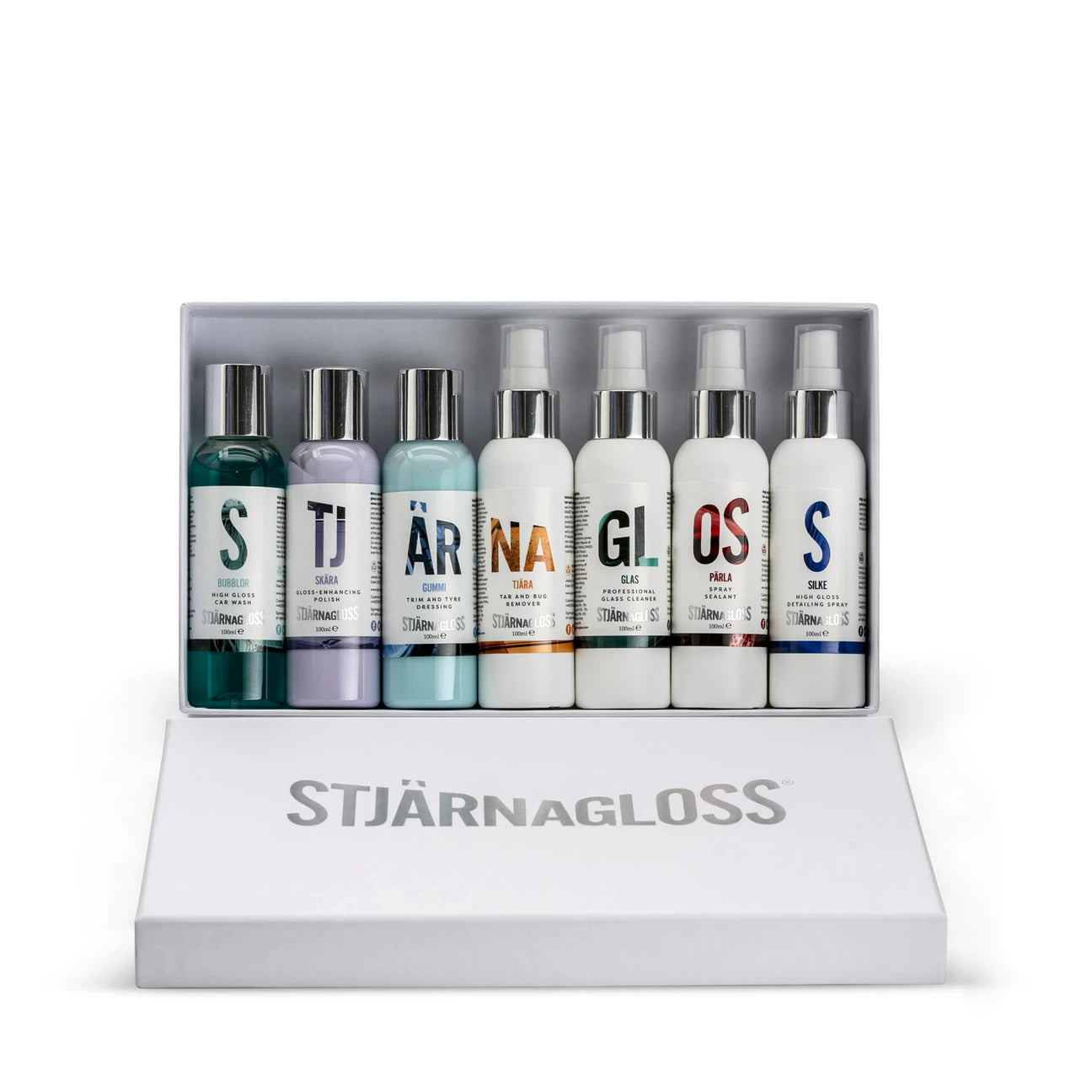 Stjarnagloss Essential Gift Box - 7x100ml Presentation Pack - Intro Detailing Stages Sampler
