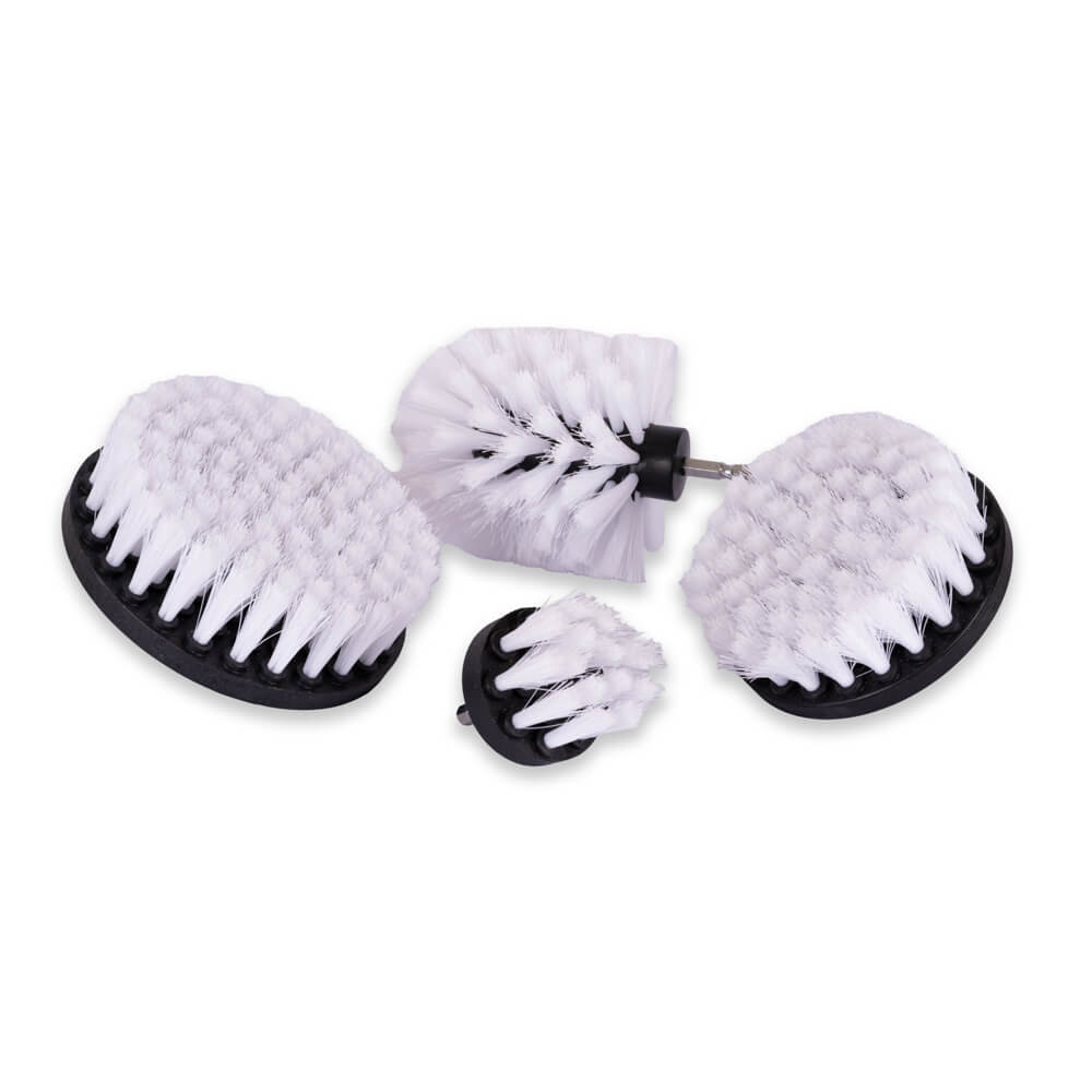 4PC Carpet Brush with Drill Attachment Soft (White)