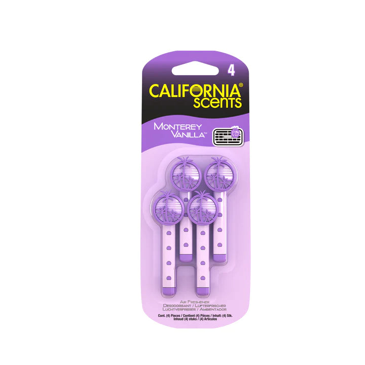 California Scents Monterey Vanilla Vent Sticks (4 Pack)