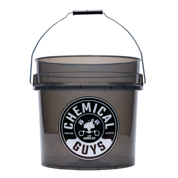 Chemical Guys Heavy Duty Ultra Clear Smoked Obsidian Black Bucket 4.5 Gal