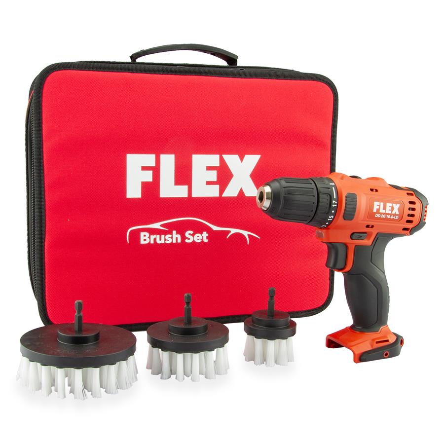 Flex DD 2G 10.8-LD Drill Driver Set with 3x Carpet Brushes